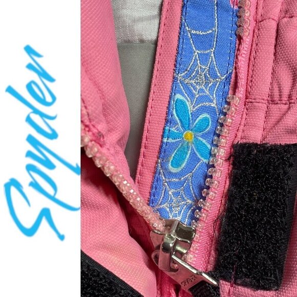SPYDER Vintage Girl's Pink Retro Tie Dye Ski Snow Jumpsuit Stowed Hood, Size 5 - Picture 10 of 15